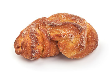 Cottage cheese buns, isolated on white background