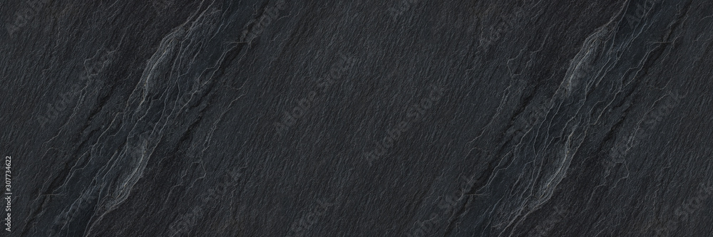Wall mural horizontal black stone texture for pattern and background