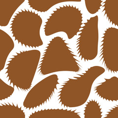 Seamless pattern with prickly brown blobs