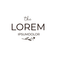 Logo template with floral element. Premade logotypes for entrepreneurs. Vector logo design