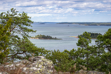 Fototapeta na wymiar Summer Scandinavian landscape of the Aland Islands Midsummer day in the Åland Islands between Finland and Sweden