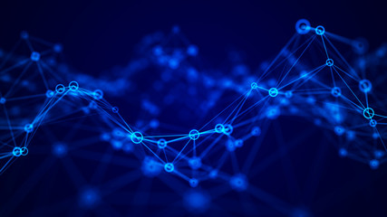 Network connection structure. Background for business event. Science background. Big data digital background. 3d rendering.