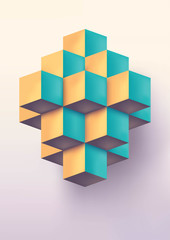 Cubes design template vector illustration. Modern minimalistic style.