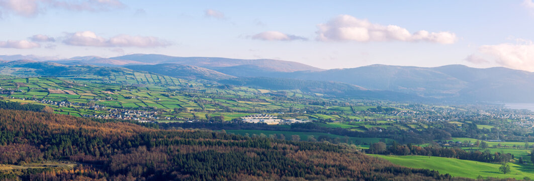 panoramic view of newry area from flagstaff viewpoint  ,Northern Ireland
