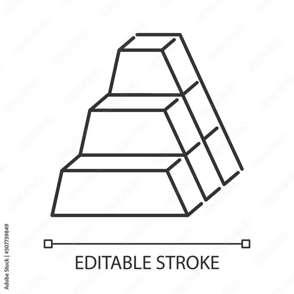 Aufkleber bricks linear icon. stock of dimensional blocks. geometric figures. abstract shape. isometric form. 