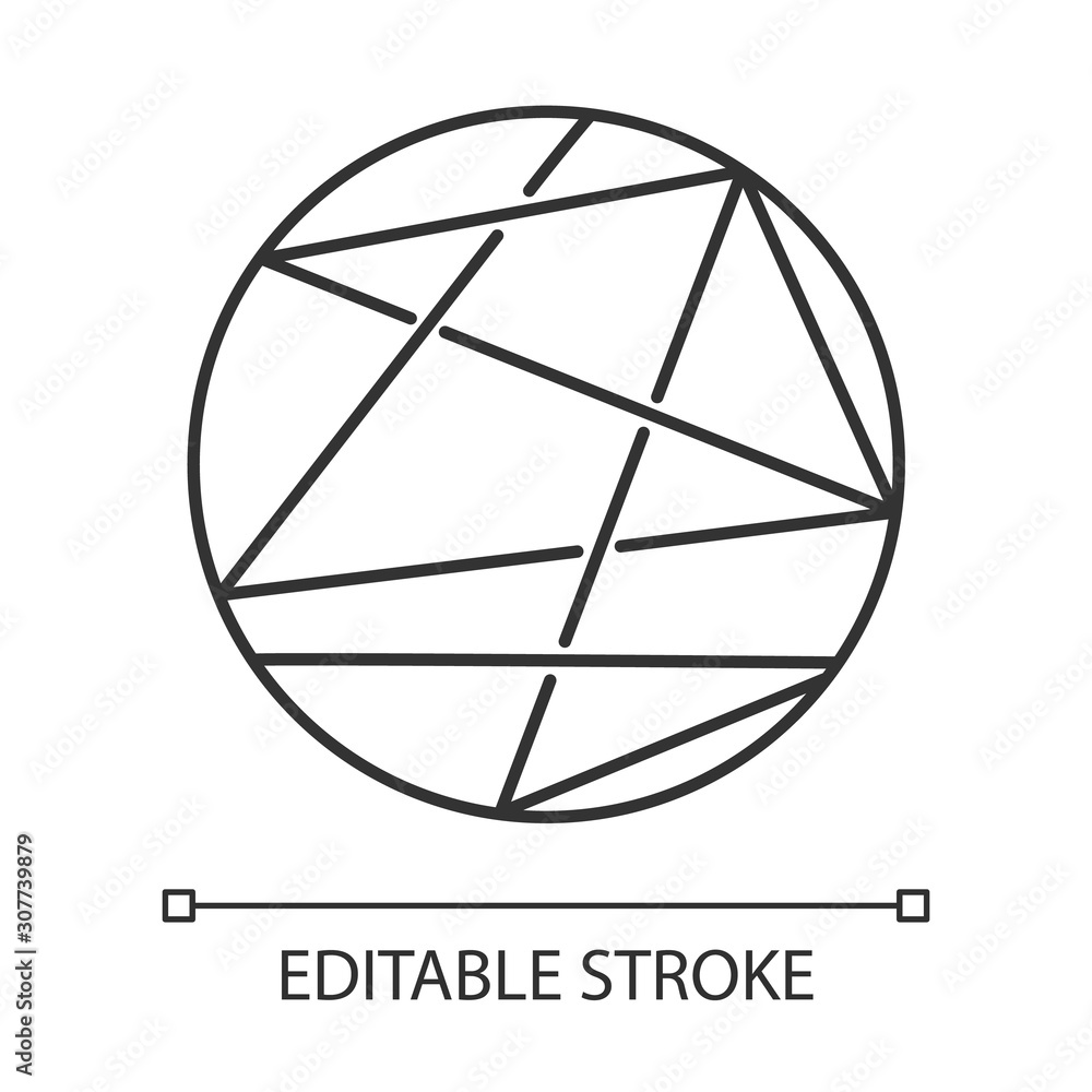 Poster round figure linear icon. lines enclosed in sphere. geometric figure. abstract shape. isometric form
