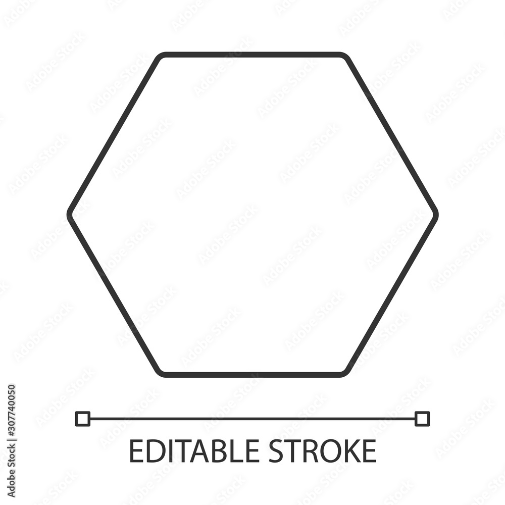 Poster hexagon linear icon. six-sided geometric figure. decorative graphic element. abstract shape. isometr