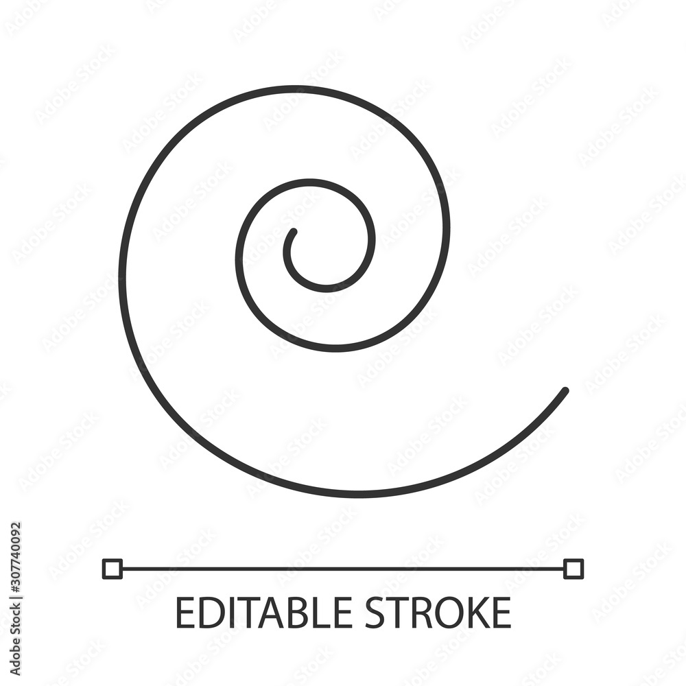 Poster spiral linear icon. curved line. black swirl. waved stroke. simple geometric figure. abstract shape.