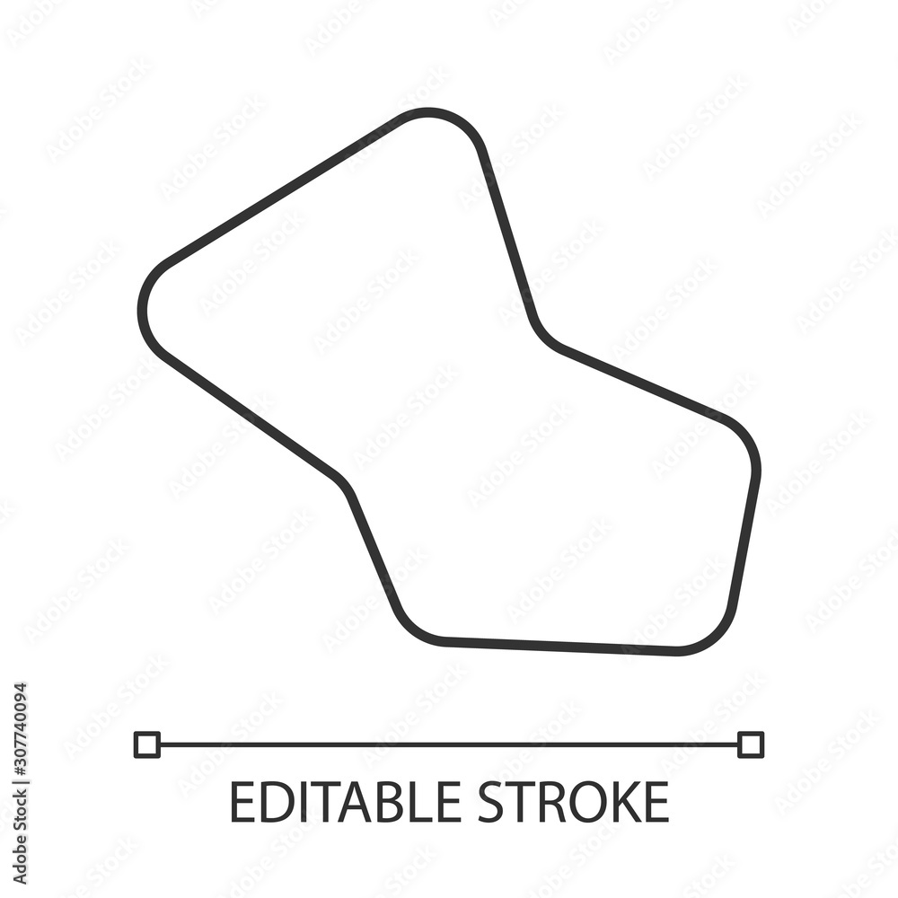 Aufkleber geometric figure linear icon. fluid abstract shape. rounded polygon. minimalistic mark. isometric fo