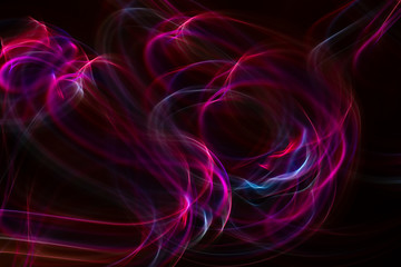 Fototapeta premium Chaotic movement of different bands on a black background