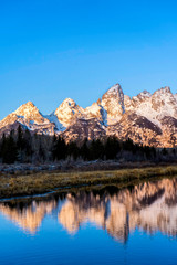 Lake Reflection of Mountain in Morning Light