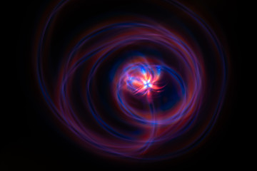 Chaotic movement of different bands on a black background