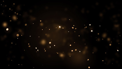 Luxury gold bokeh on black background for decoration	