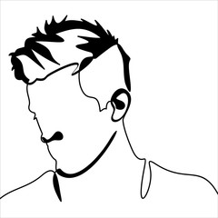 man portrait. Hairstyle. Fashionable men's style.