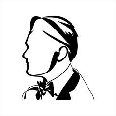 man portrait. Hairstyle. Fashionable men's style.