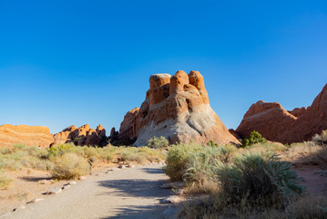 Utah/ united states of America, USA-October 8th 2019: Landscape in arches national park