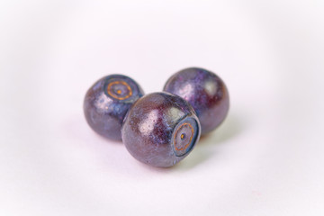 Fresh washed blueberries on table