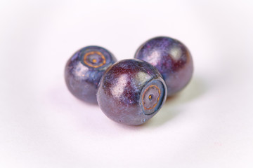 Fresh washed blueberries on table