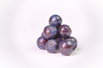 Fresh washed blueberries on table