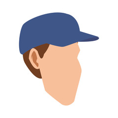 man with blue cap icon