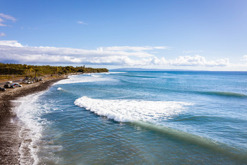Fototapeta premium Aerial panoramic view of Maui coastline, Hawai, USA
