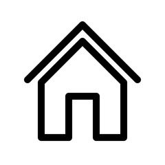 Home sign. Symbol of house. Outline modern design element. Simple black flat vector icon with rounded corners