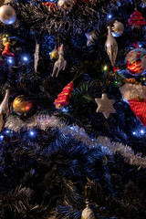 Christmas decorations with shiny glare, multiple colors