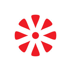 Red Flower logo design vector