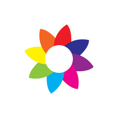 Flower Ink color logo design vector