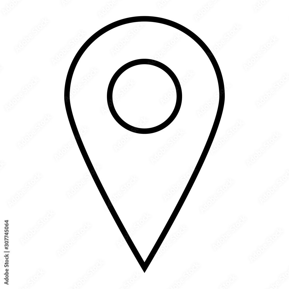 Aufkleber black outline map pointer. simple flat vector icon