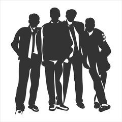 drawing of business team.Vector illustration.