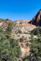 ZION, Utah/ united states of America-October 3rd 2019: landscape with erosion along ZION MOUNT CAMEL HIGHWAY