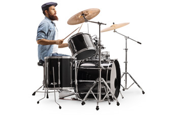 Musician playing drums