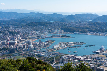 [長崎県]佐世保市全景（弓張展望台）