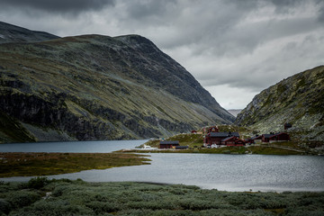 Rondvasbu tourist shelter in Rondane mountains, Norway.