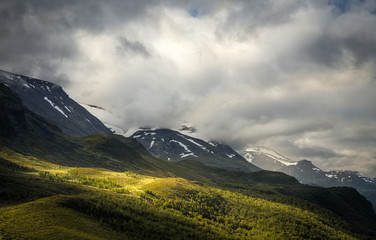 Beautiful mountains and summertime in Norway, Jotunheimen National Park.