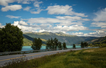Beautiful summer time in Norway, holiday road trip.