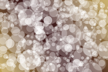 Background, bokeh effect with gradient from white to brown, overlay. Abstract blurred background