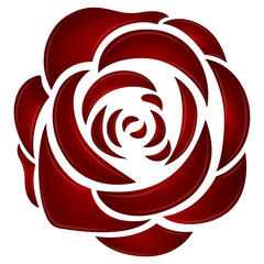 Isolated red rose image . Flower decoration - Vector illustration