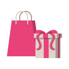 gift box present and shopping bag