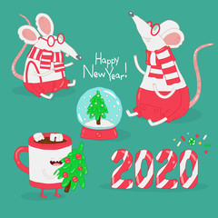 Merry Christmas and a Happy New Year. Vector graphics.