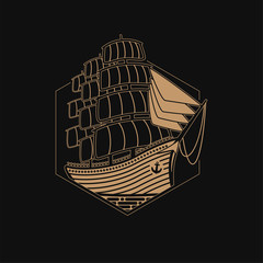 Ship sailing on the sea Gdynia Tricity icon