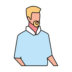 young man on white background