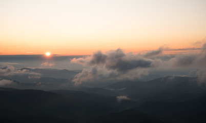 wind turbines in the clouds