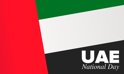 National Day in United Arab Emirates. National happy holiday, celebrated annual in December 2. UAE flag. Patriotic elements. Poster, card, banner and background. Vector illustration