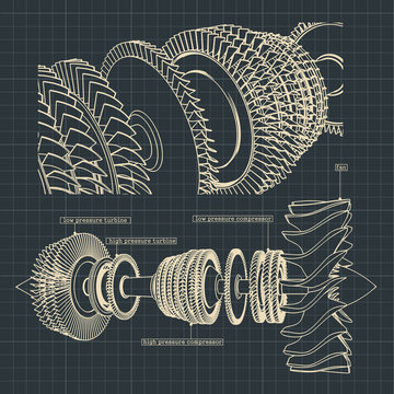 Jet Engine Compressor Drawings