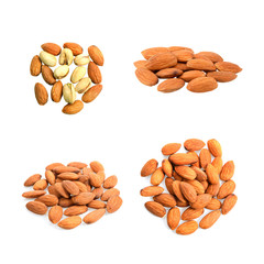 Almond. Nuts isolated on white background