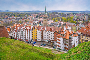 Fototapeta na wymiar Panorama of Klodzko downtown, Lower Silesia, Poland
