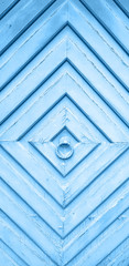 Obraz premium wooden square shape texture classic blue colour. Classic blue color door pattern. 