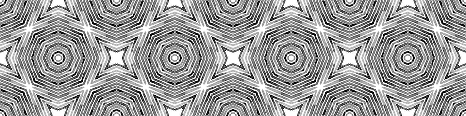 Black and white Seamless Border Scroll. Geometric 